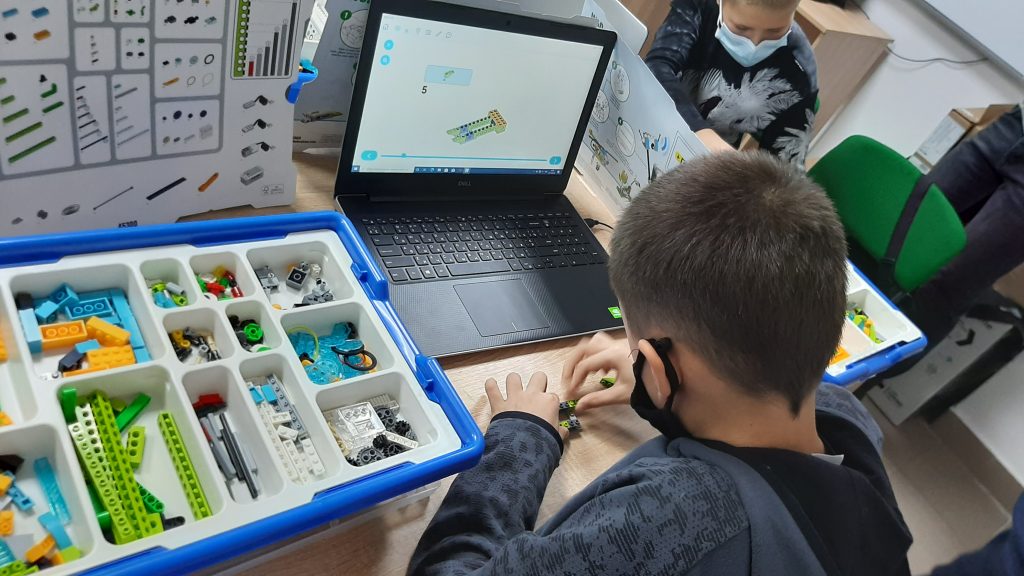 Kids playing with LEGO sets in STEM centers